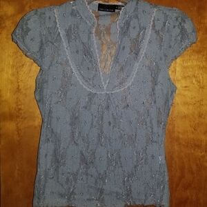 The Limited Gray Lace Blouse